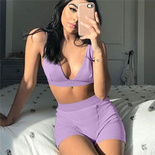 Load image into Gallery viewer, Bustier Bra and High Waist Shorts Set