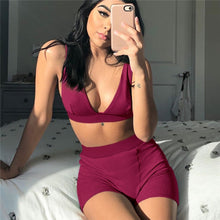 Load image into Gallery viewer, Bustier Bra and High Waist Shorts Set