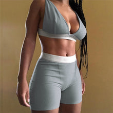 Load image into Gallery viewer, Bustier Bra and High Waist Shorts Set
