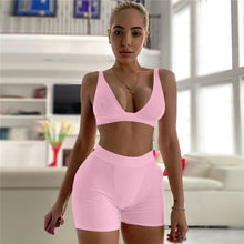 Load image into Gallery viewer, Bustier Bra and High Waist Shorts Set
