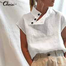 Load image into Gallery viewer, Celmia Linen Oversized Tunic Tops
